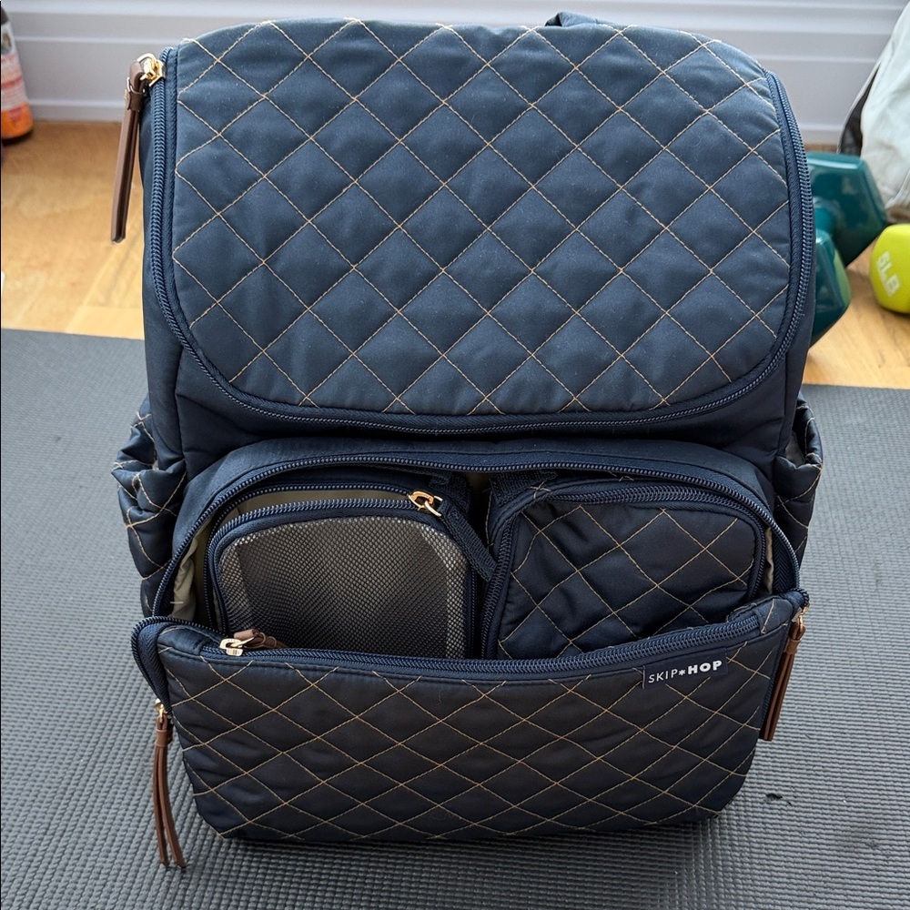 Skip Hop Navy Quilted Diaper Bag